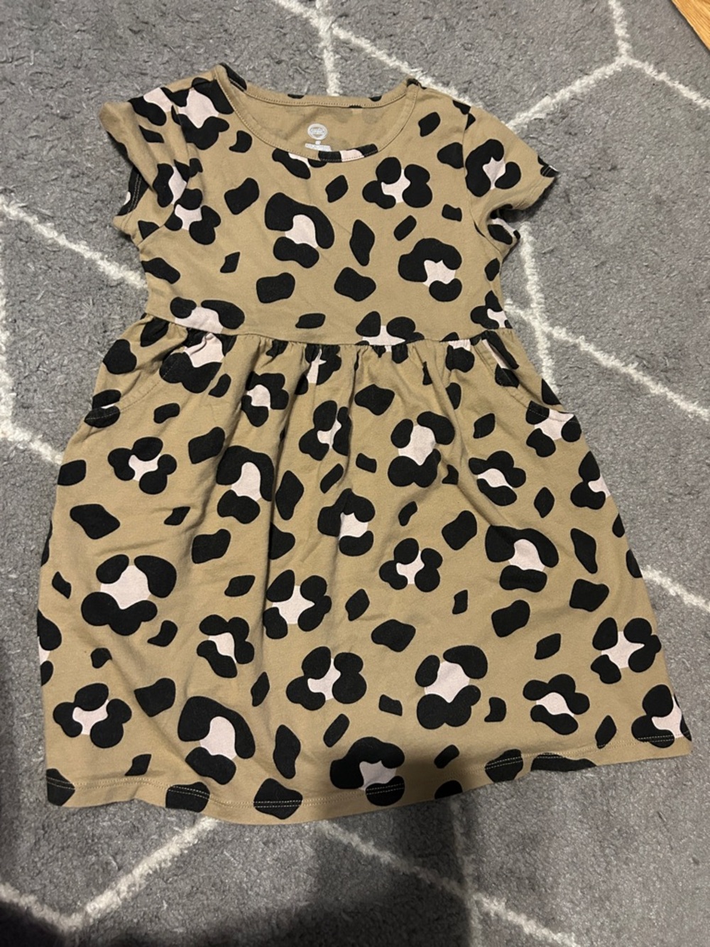 Girls  Tan Leopard Print dress 5t